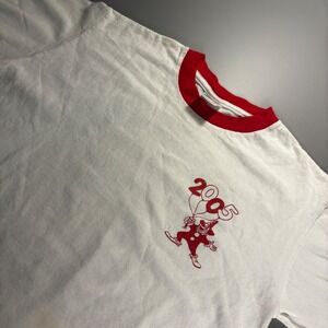 Vintage Y2K‎ Ringer Tee Anvil 2005 Sophomore Circus T Shirt Small White Red